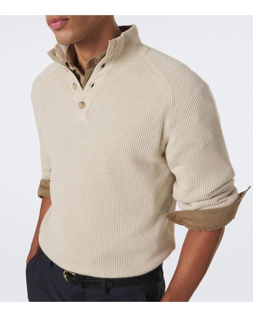 Fedeli Natural Cashmere Turtleneck Sweater for men