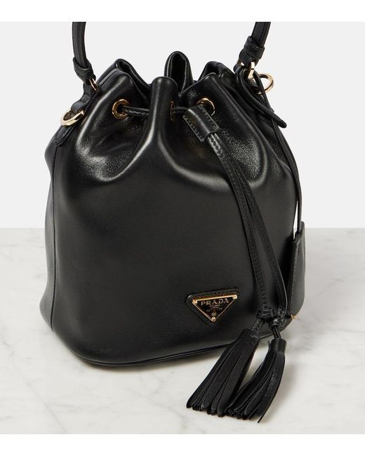 Prada Black Bucket Bag Small Aus Leder