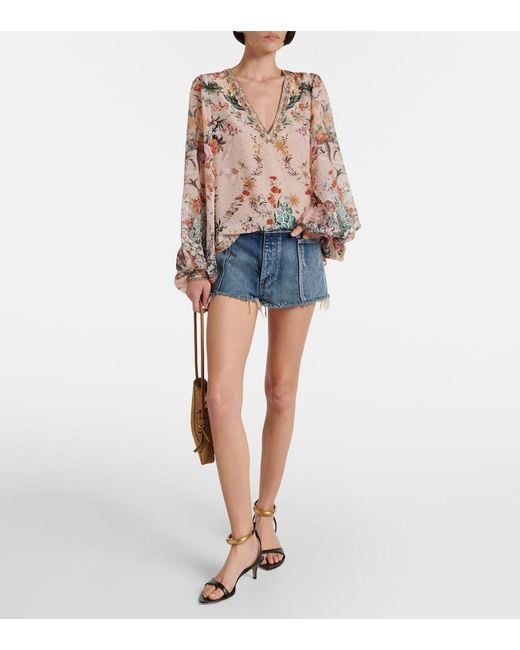 Camilla Multicolor Floral Silk Blouse