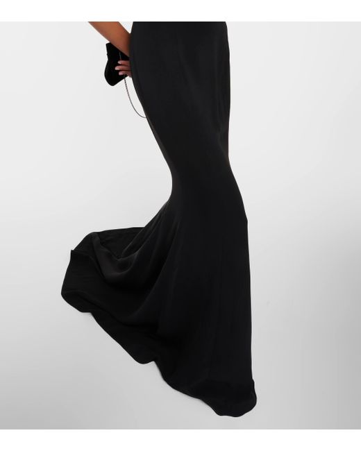 Miss Sohee Black Strapless Silk Flared Gown