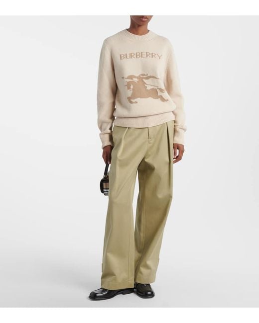 Burberry Natural Wool And Cashmere Sweater