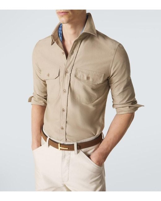 Tom Ford Natural Cotton Moleskin Shirt for men