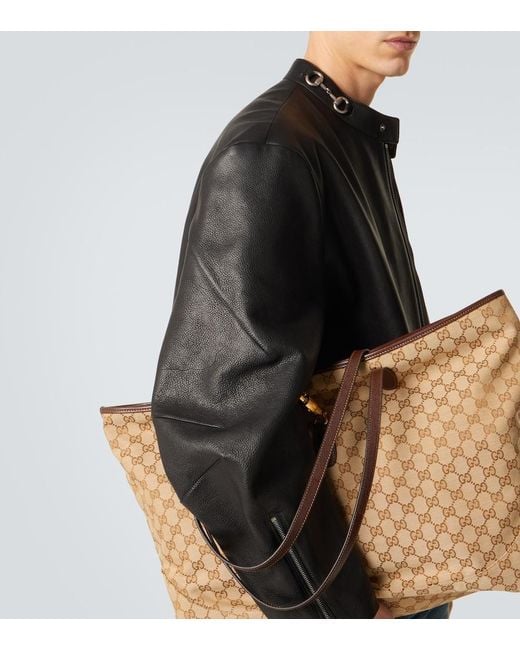 Gucci Natural Jackie Gg Canvas Large Tote Bag for men