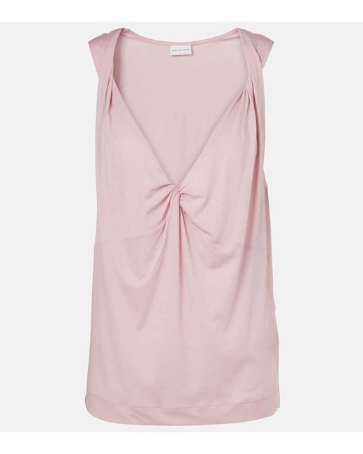 Dries Van Noten Pink Top Aus Baumwolle