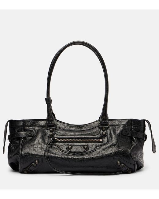 Balenciaga Black Schultertasche Le City East-West Medium