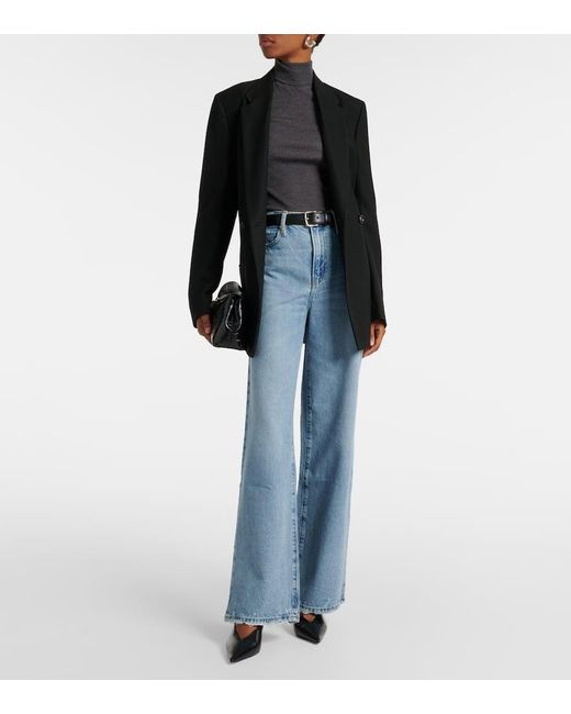 FRAME Blue High-Rise Wide-Leg Jeans Le Jane