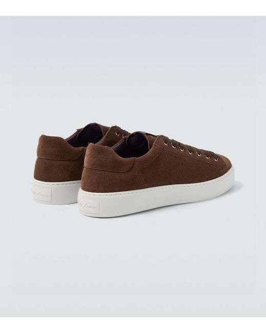 Ralph Lauren Brown Suede Sneakers for men