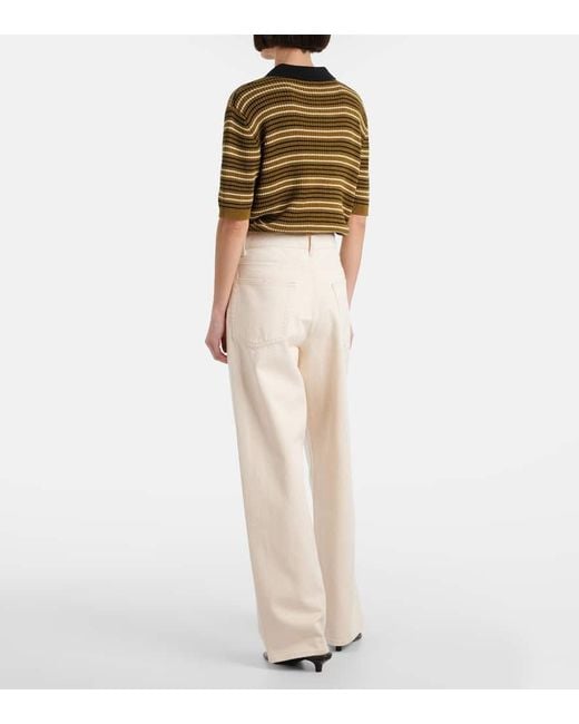Jean Ample A Taille Haute Rohe en coloris White