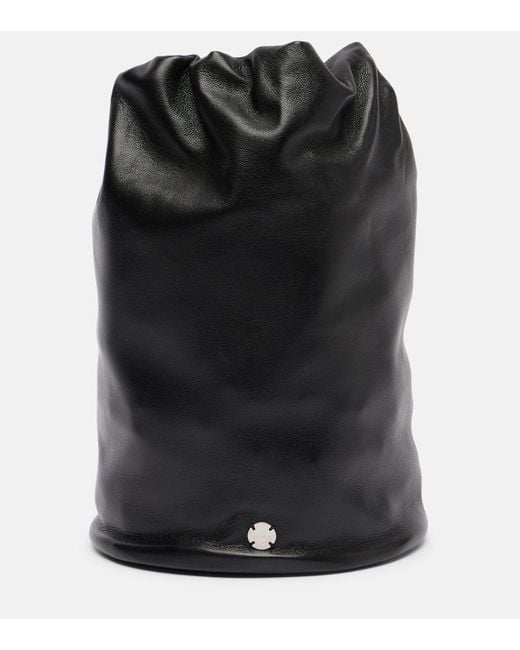 The Row Black Astra Leather Pouch