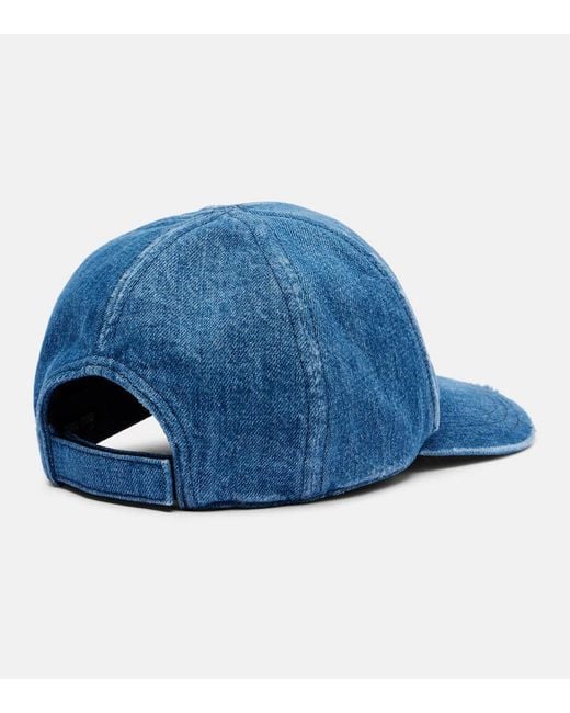 Miu Miu Blue Logo Denim Baseball Cap