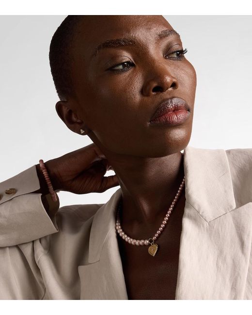 Sydney Evan White 14kt Gold Necklace With Pearls