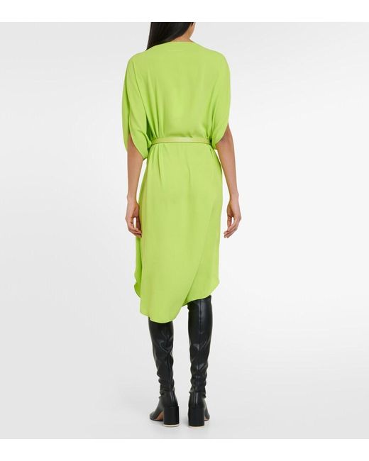 MM6 by Maison Margiela Green Belted Midi Dress