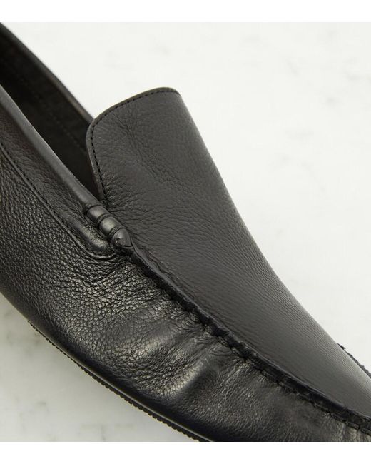 The Row Black Lucca Leather Moccasins