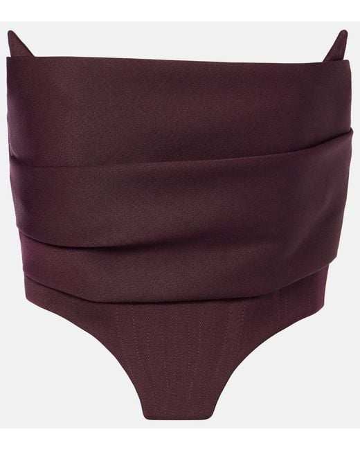 Alex Perry Purple Draped Bustier