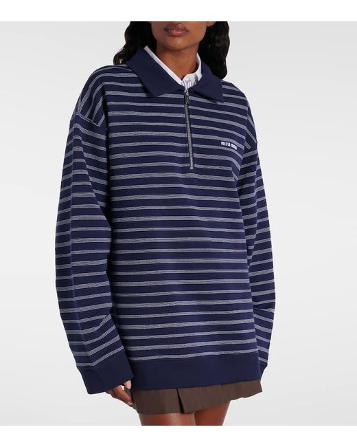 Miu Miu Blue Polopullover Aus Baumwolle