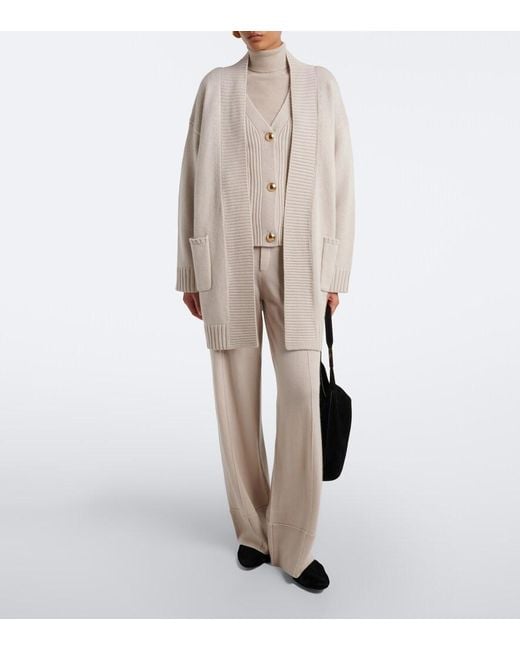 Jardin Des Orangers White Wool And Cashmere Wide-Leg Pants