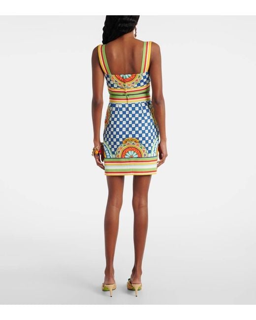 Dolce & Gabbana Blue Cropped-Top Aus Baumwolle