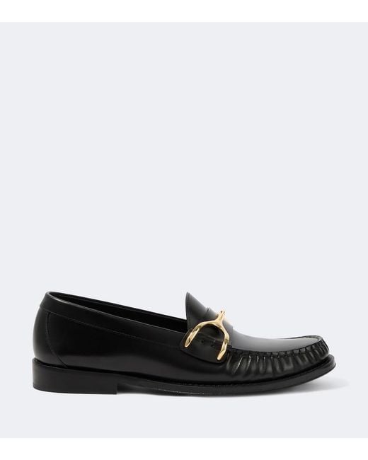 McQueen Black Wishbone Leather Loafers for men