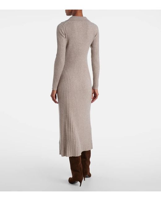 Jardin Des Orangers Natural Knitted Cashmere Polo Dress