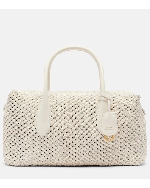 Polo Ralph Lauren Metallic Bellport Woven Leather Tote Bag