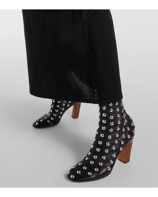 Khaite Black Verzierte Ankle Boots Apollo 85 Aus Leder