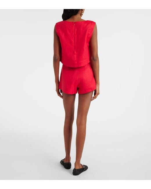 Posse Red Martina Linen Crop Top