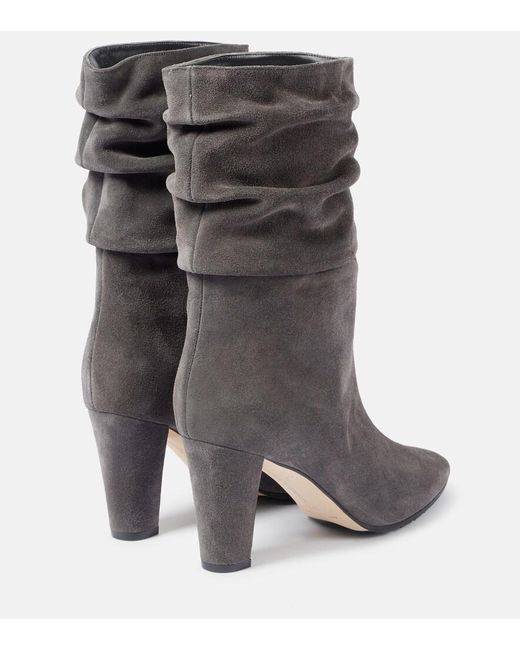 Manolo Blahnik Gray Calasso Suede Ankle Boots