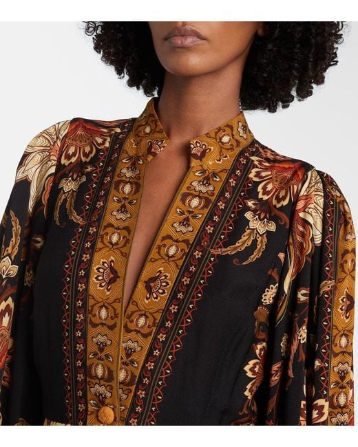 Farm Rio Brown Majestic Garden Maxi Dress