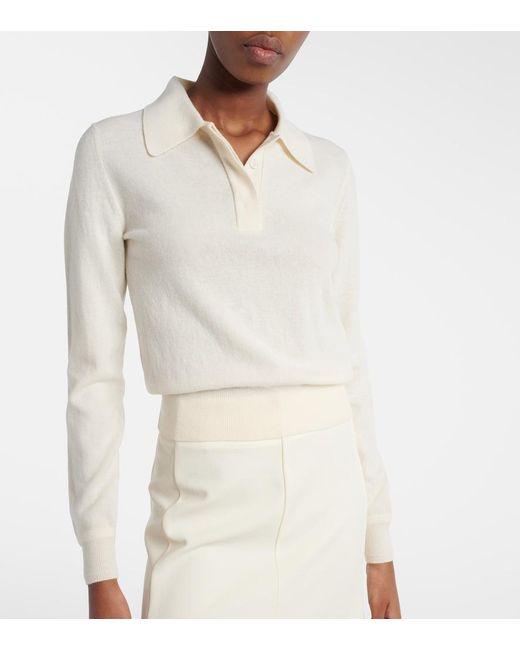 Jil Sander White Virgin Wool Polo Sweater