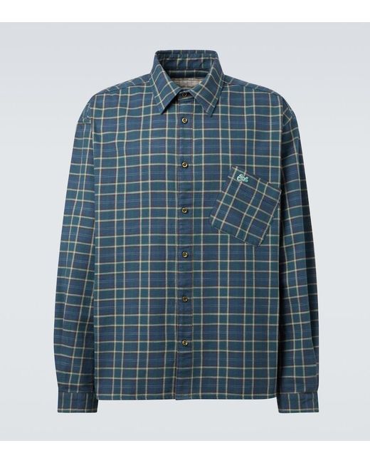 ERL Blue Checked Cotton Shirt for men