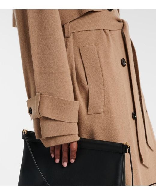 Jardin Des Orangers Brown Belted Wool And Cashmere Trench Coat