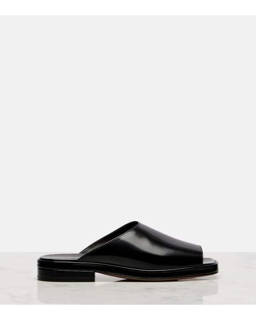 The Row Black Emi Patent Leather Mules