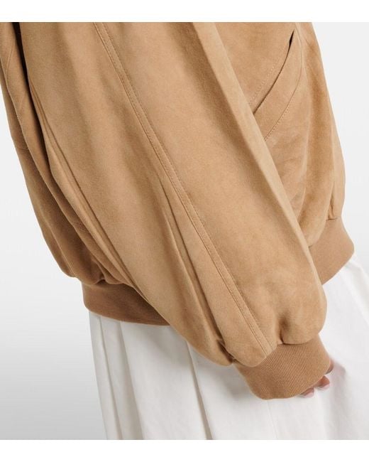 Prada Natural Suede Bomber Jacket