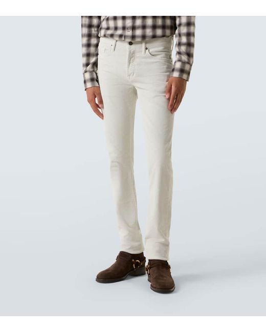 Tom Ford Natural Cotton Corduroy Slim Pants for men