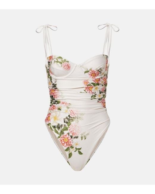 Agua Bendita White Rabano Floral Swimsuit