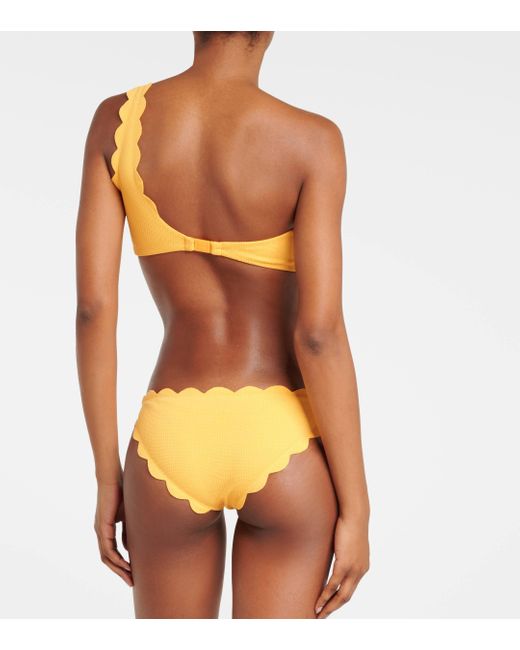Marysia Swim Yellow Antibes Scalloped Low-rise Bikini Bottoms