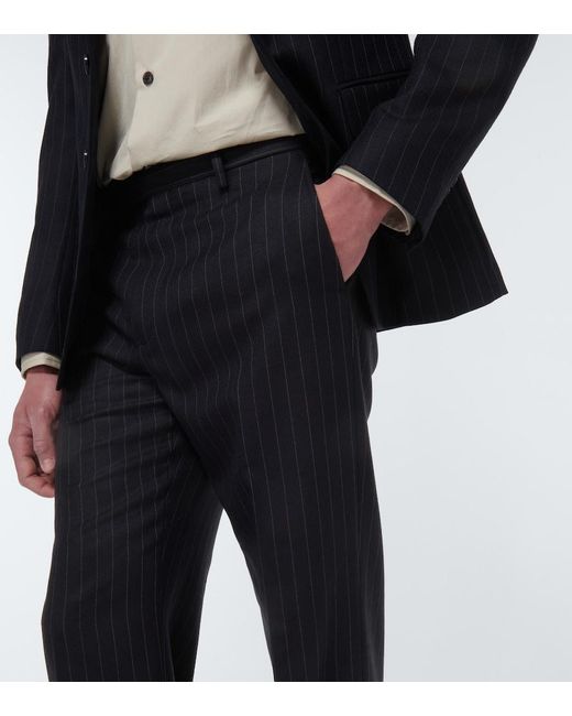 Dries Van Noten Blue Pinnet Pinstripe Straight Pants for men