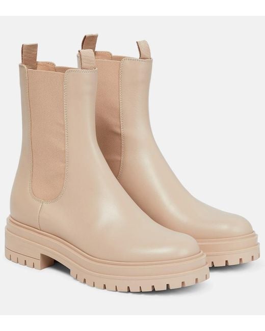 Gianvito Rossi Natural Chester Leather Ankle Boots