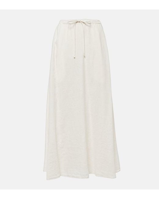 Velvet White Bailey Linen Maxi Skirt