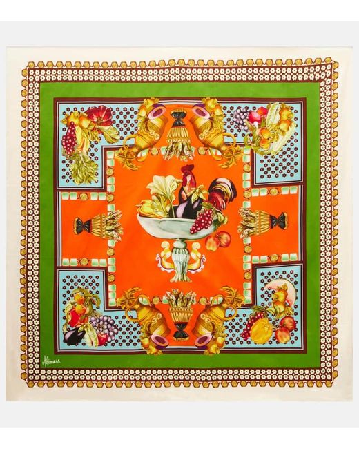 ALÉMAIS Black Rocco Printed Silk Scarf