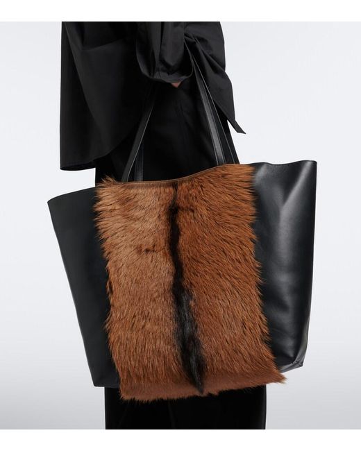 Totême Brown Roam Large Leather Tote Bag