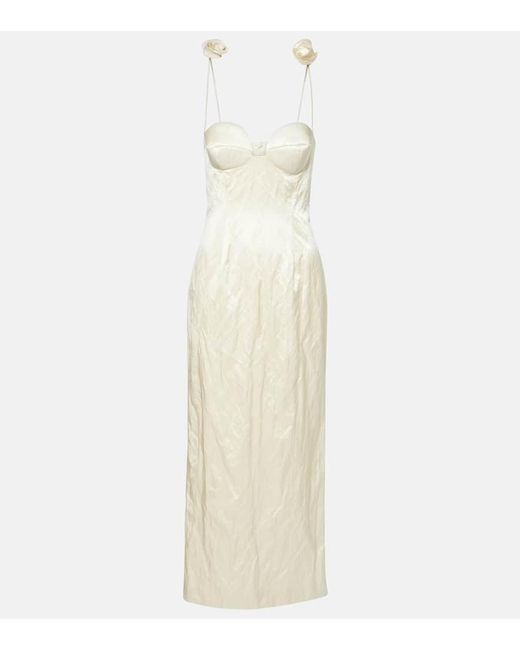 Vestido Bustier En Mezcla De Algodon Magda Butrym de color White