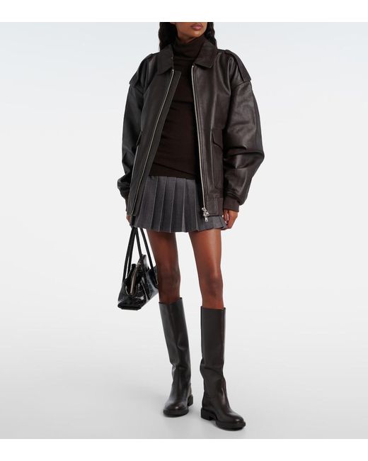Frankie Shop Black Viper Leather Jacket