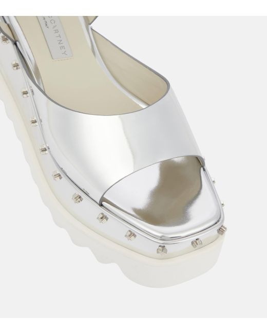 Stella McCartney Metallic Elyse Embellished Platform Sandals