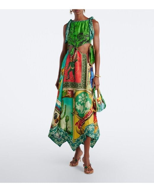 ALÉMAIS Green Limelight Beaded Top-Handle Bag