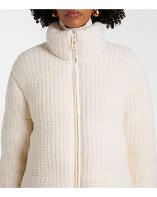 Moncler White Wool And Alpaca-Blend Down Jacket