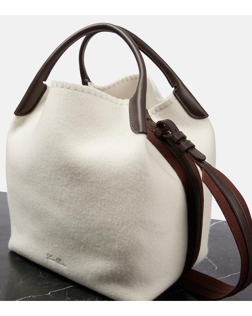 Loro Piana Natural Bale Large Cashmere Bucket Bag