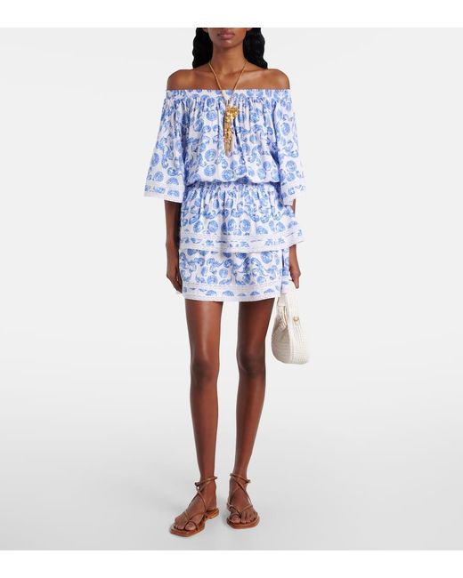 Vestido Corto Micha A Capas Melissa Odabash de color Blue