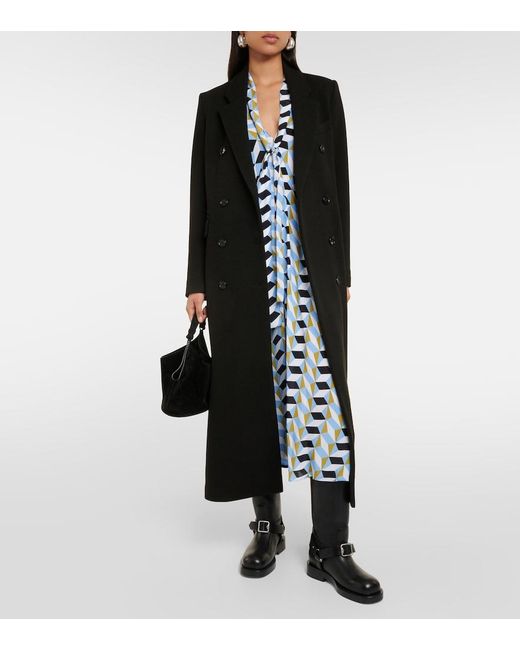 Dorothee Schumacher Blue Graphic Volumes Printed Midi Dress