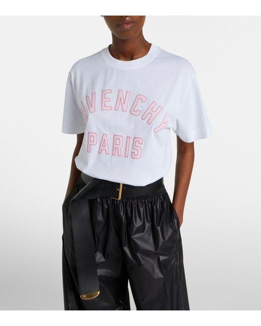 Givenchy White Embroidered Cotton T-Shirt